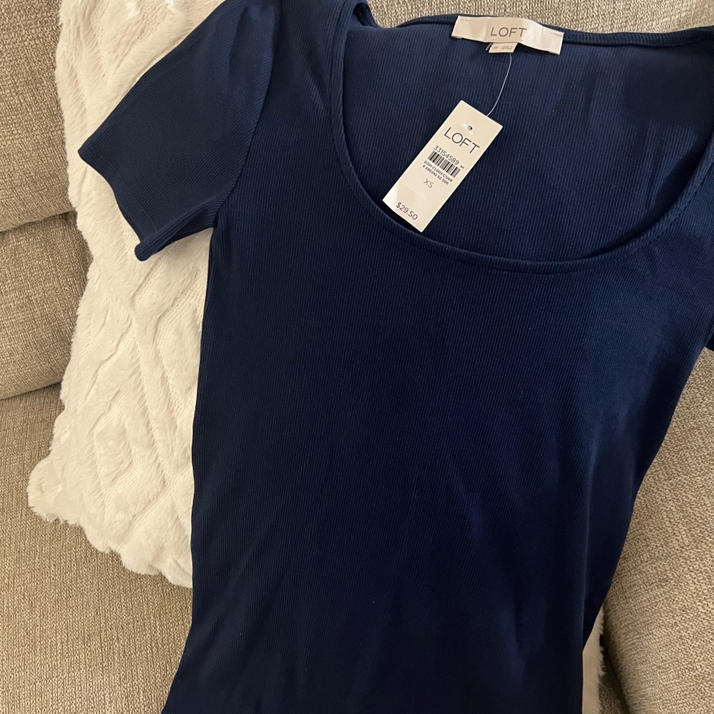 Loft Navy Blue Short Sleeve